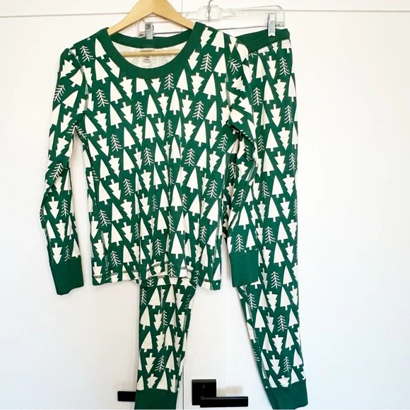 Hanna Andersson Christmas tree pajama long John Large PJ’s Jammies organic adult - Picture 6 of 16